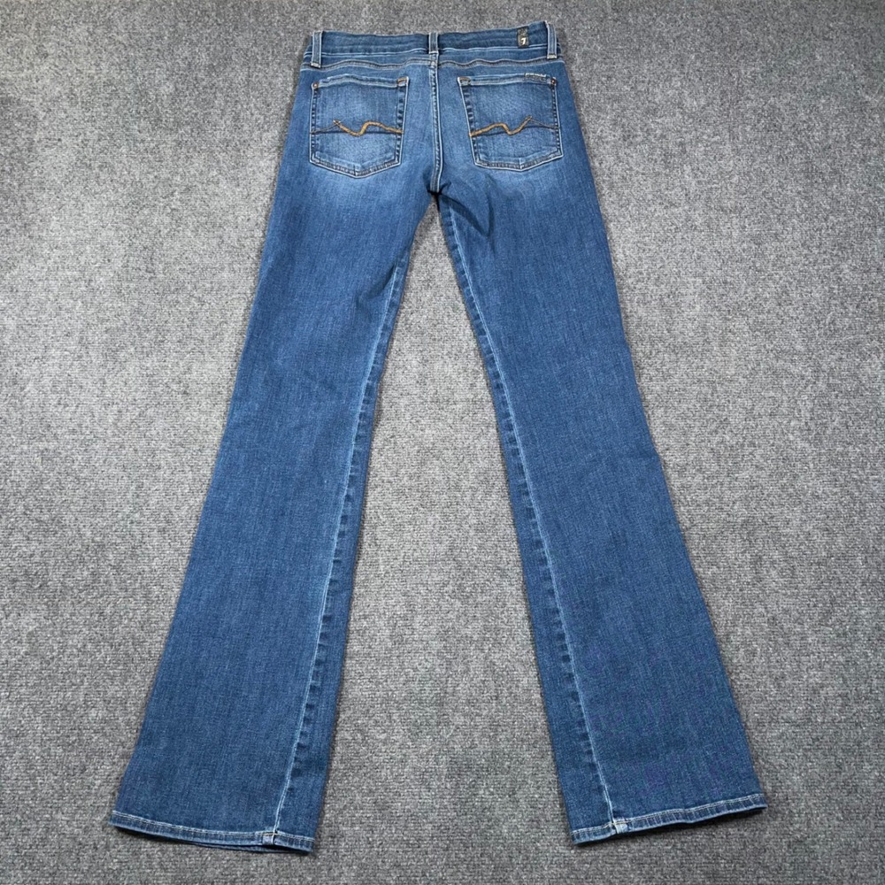 7 For All Mankind Kimmie Bootcut Jeans Womens 30x34 Stretch Medium Wash Blue - Picture 2 of 11